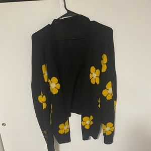 Black floral cardigan